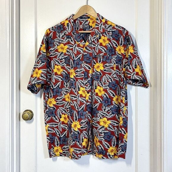 Vintage Chaps Ralph Lauren Hawaiian Shirt Short Sleeve Cotton Men’s Size XL - Picture 6 of 7